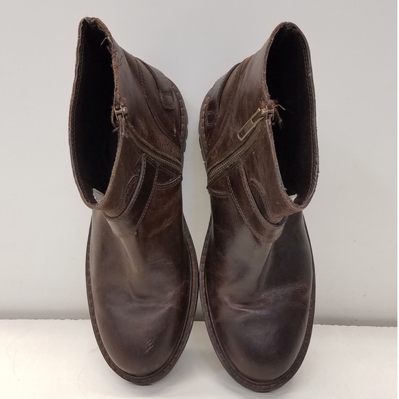 Franco Fortini Borris Genuine Leather Ankle Zip Buckle Boots - Picture 4 of 6